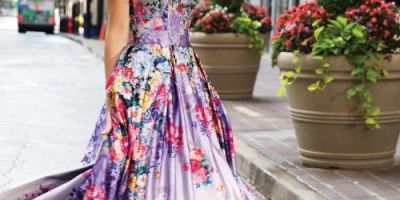 floral prom dresses long